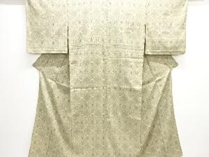 アンティーク　華紋織り出し本塩沢単衣着物